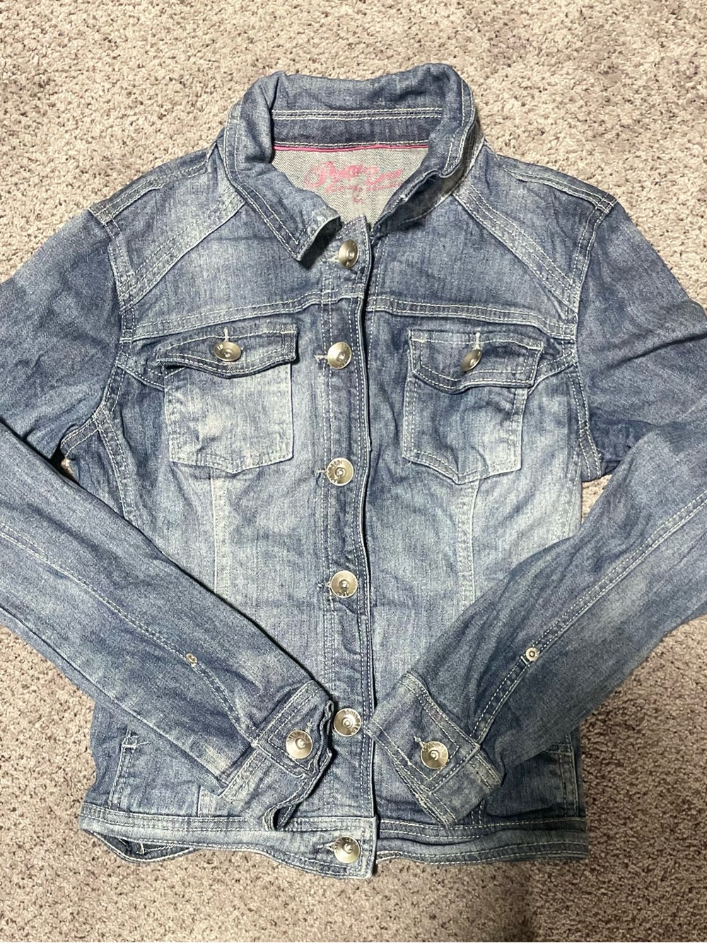Point Zero Nicole Benisti Denim Jacket Cropped Y2K Sz P/S